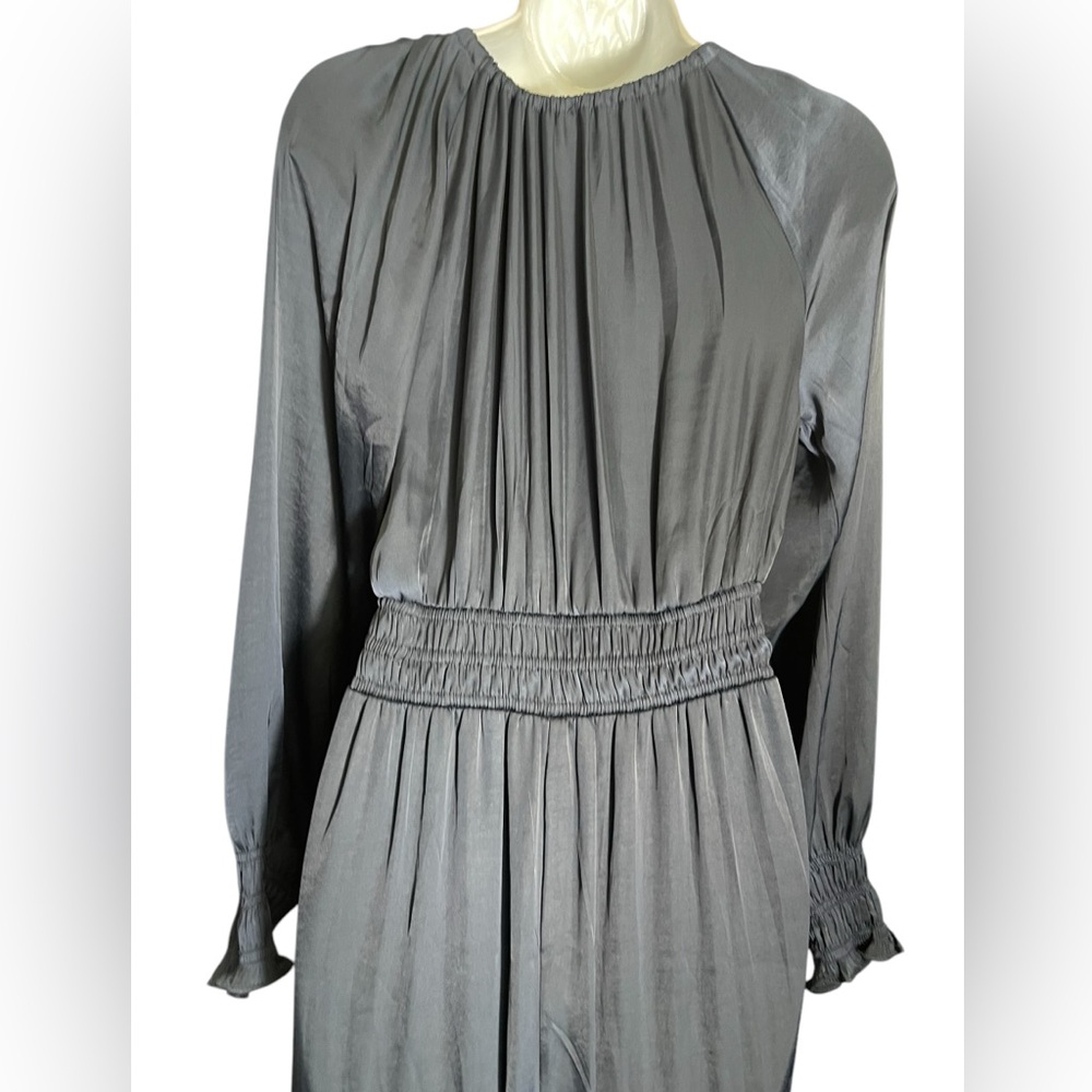 AUGUST SKY dress size small midnight navyβ blue satin maxi dress ππ - Picture 8 of 10